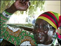President Mugabe Celebrates His Party's Victory in the March 2005 Elections
