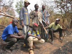 A group of armed rebels on the road north of Kaga Bandouro, north-central CAR.  Photo: � IRIN 