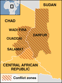 Disaster threat hangs over Chad.  Interethnic fighting along the border with Darfur has displaced more than 120,000 Chadians.