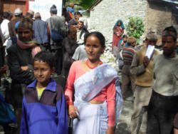 A large number of Nepalese migrant workers in India returned to their villages to vote. Voter turnout was over 60 percent. Photo: Naresh Newar/IRIN
