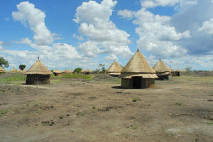 The new village of Bildak in Ethiopia's Gambella region, which the semi-nomadic Nuer who were forcibly transferred there quickly abandoned in May 2011 because there was no water. Photo: Human Rights Watch