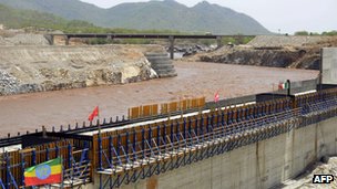 Photo of the Blue Nile being diverted as the first step in building a dam. Photo: AFP