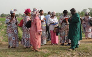 Mariama Sonko, third from right, with a women farmers' organization. Photo courtesy of Fahamu.